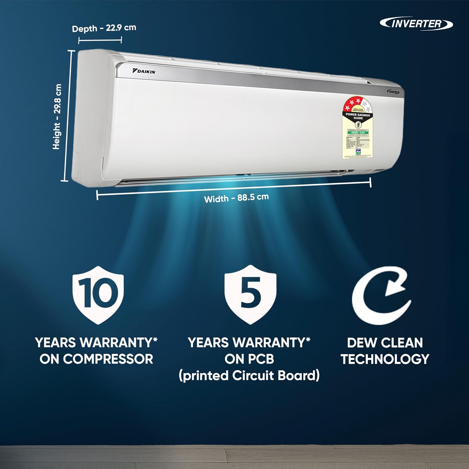 1.5 Ton 3 Star Inverter Split AC (MTKL50XV16)
